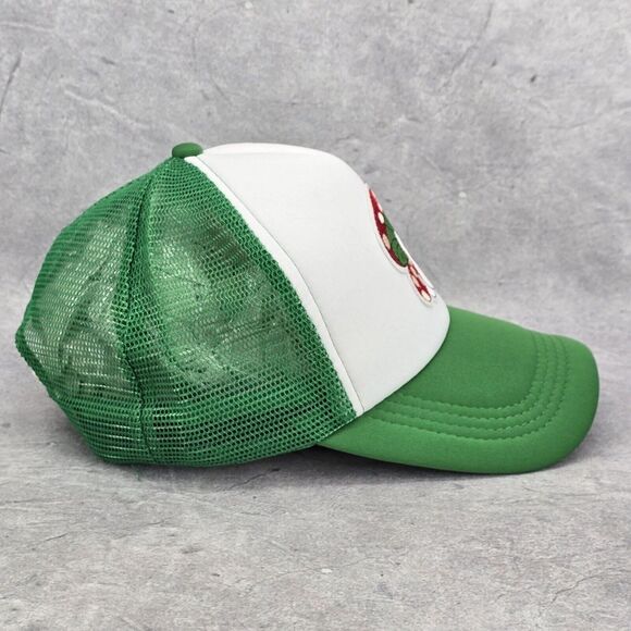 Mushroons Hat Adjustable Snapback Trucker Mesh Cap Green & White One Size - Picture 5 of 8